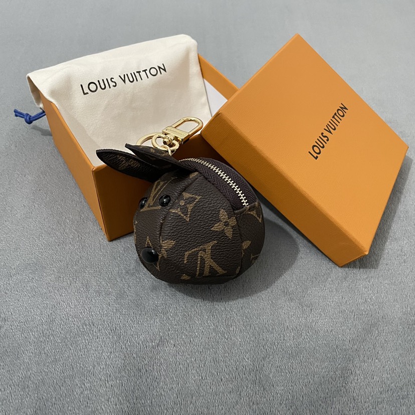 L design  cute rabbit head coin purse keychain