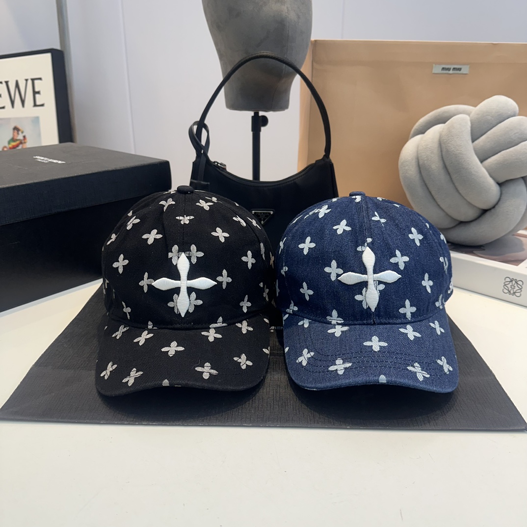 Independent brand SMFK new four-leaf clover denim baseball cap