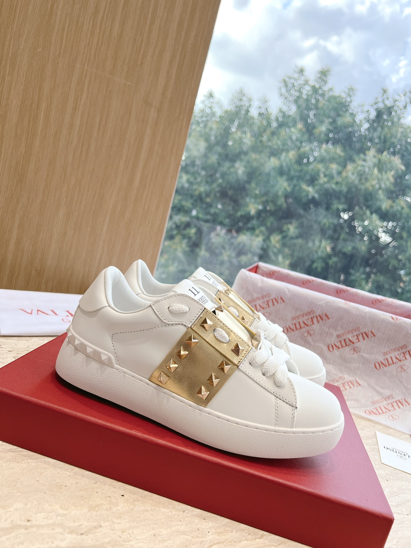 VALENTINO Women's OPEN DISCO Calfskin Sneakers