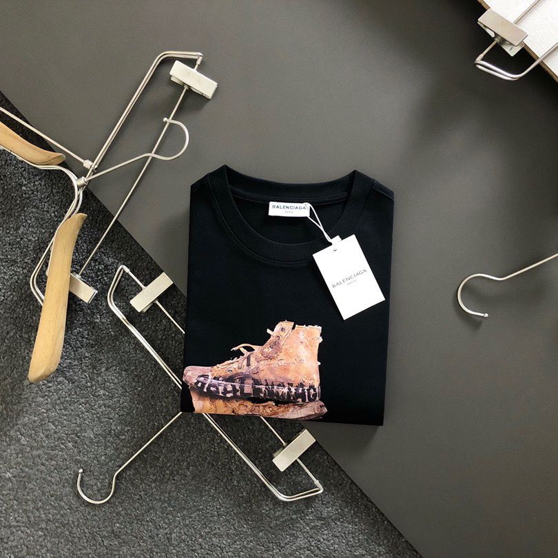 B design  Summer New Design Old Daddy Shoes Printed Unisex Cotton T-shirt