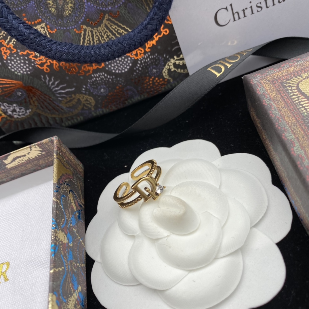 D designnew letter-set diamond temperament retro open ring