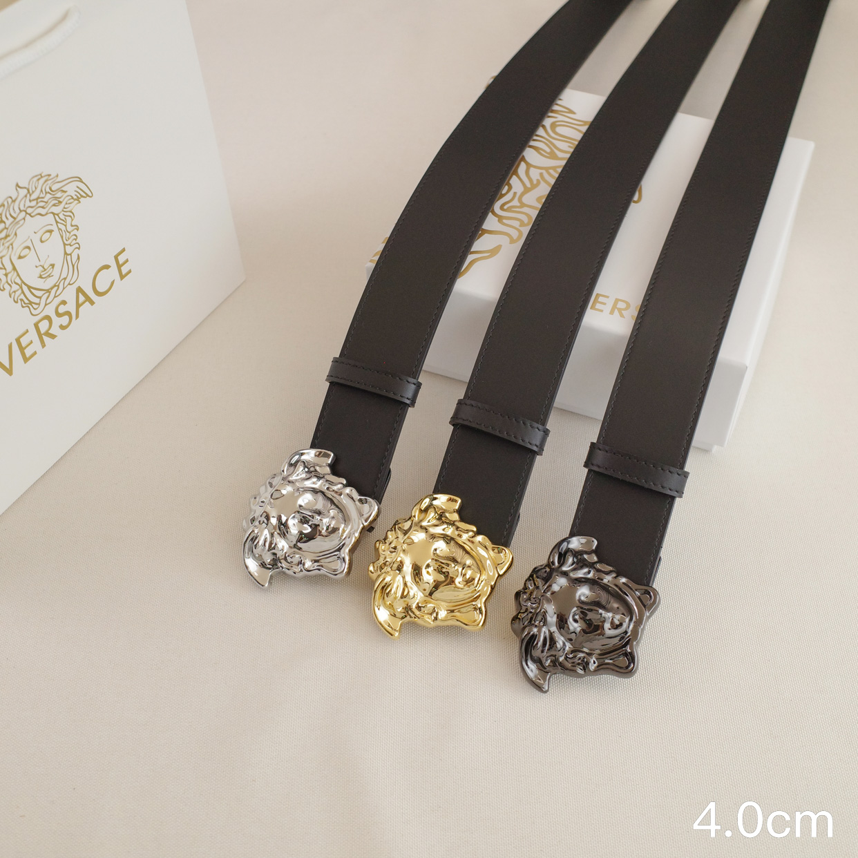 VERSACE LOGO Wide plain belt