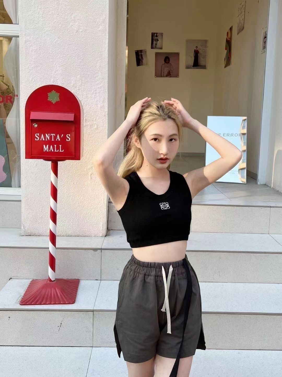 L design  Embroidered Logo Tank Top (Long/Short Style)