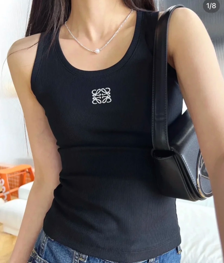 L design  Embroidered Logo Tank Top (Long/Short Style)