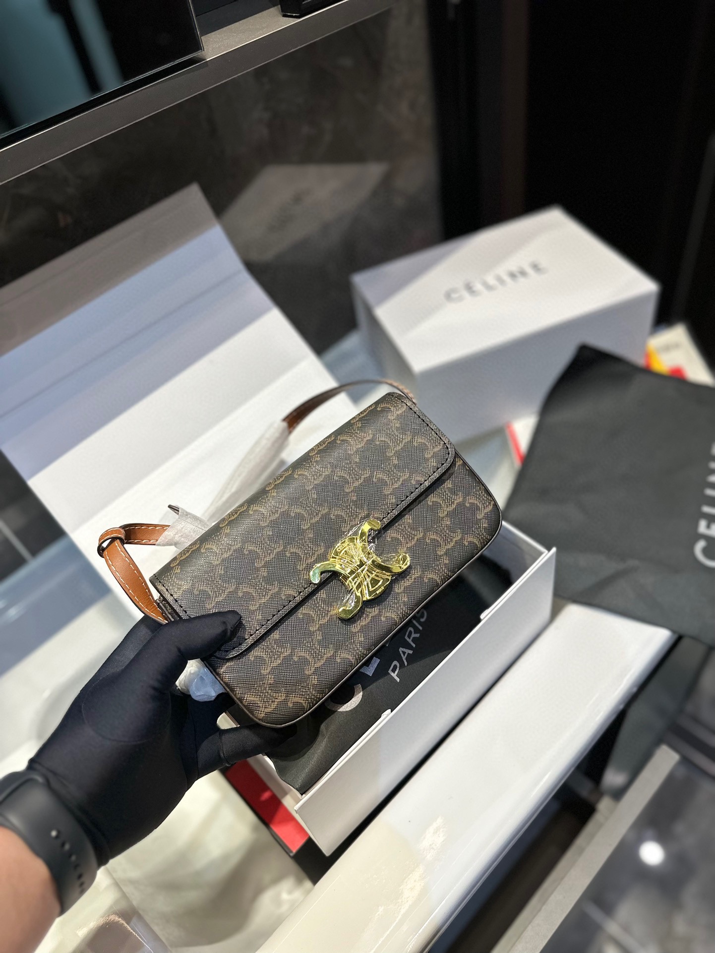 C logo  new underarm bag retro commuter Box handbag