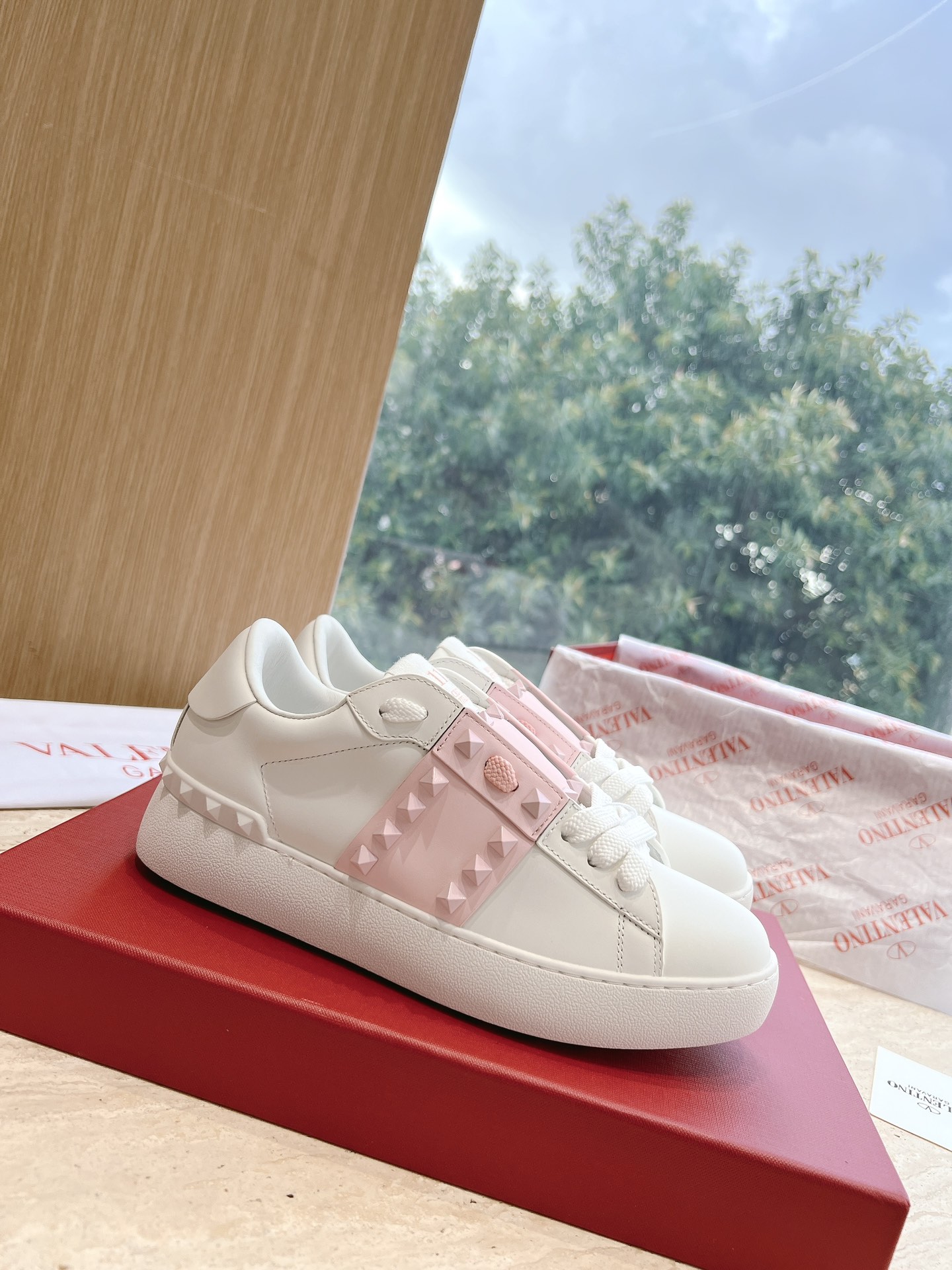 VALENTINO Women's OPEN DISCO Calfskin Sneakers