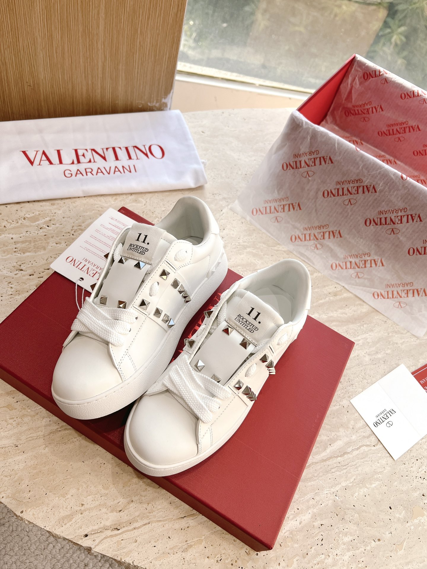 VALENTINO Women's OPEN DISCO Calfskin Sneakers