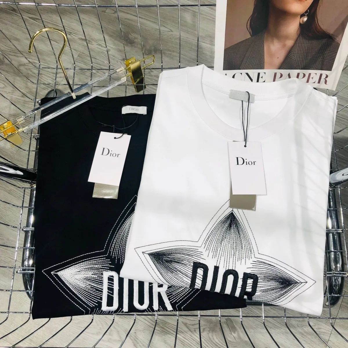 D design2023 Summer New Brand Design Star Printed Cotton Breathable Unisex T-shirt