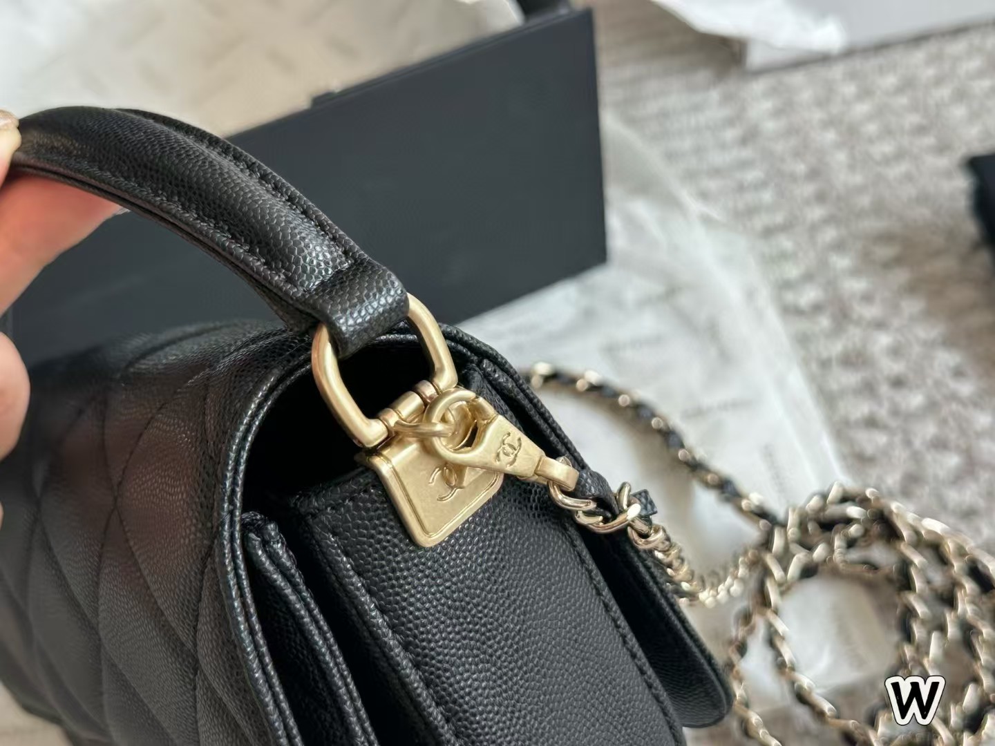 C design denim camisole motorcycle bag multi-pocket underarm bag