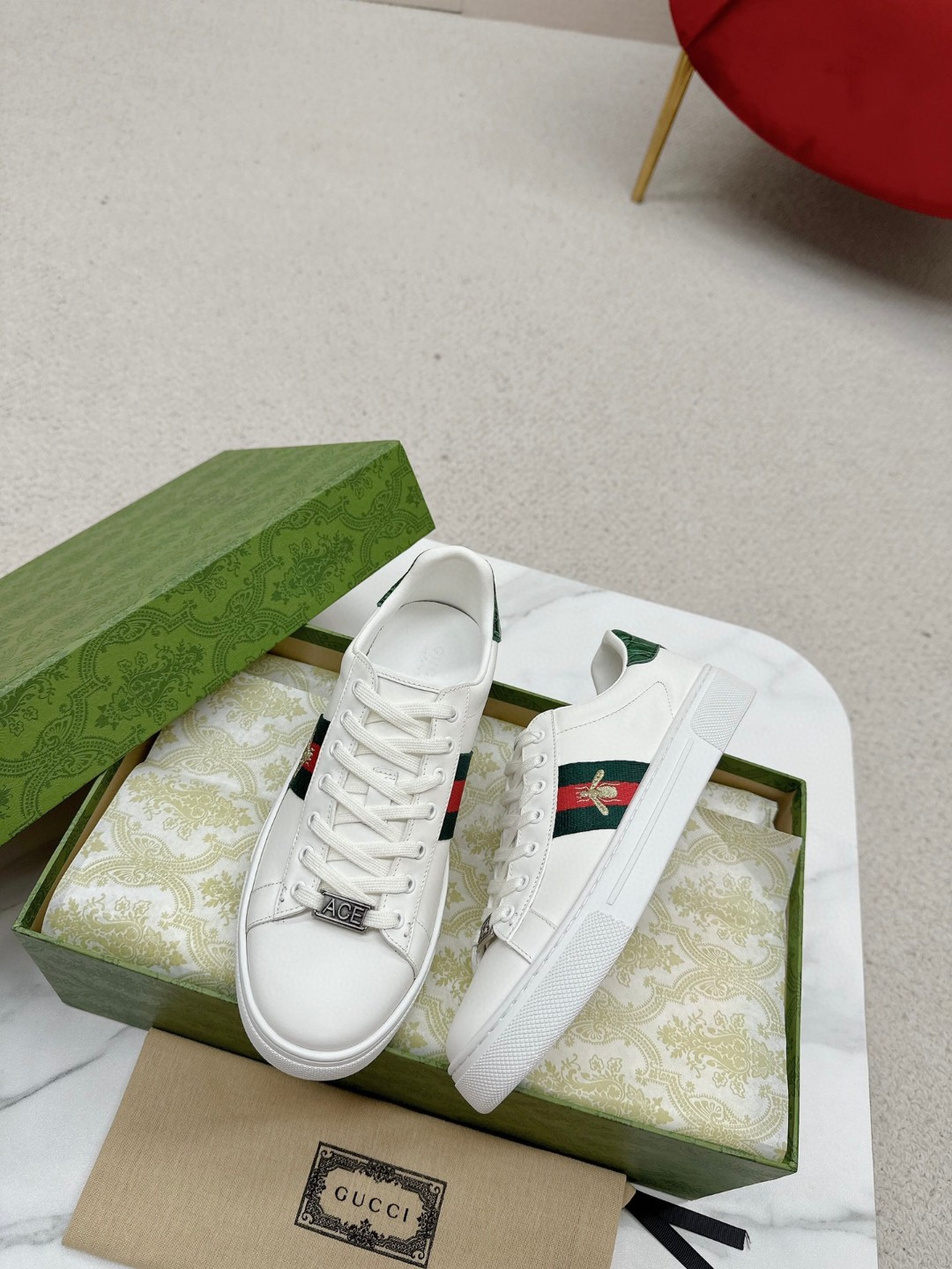 G  Ace sports electro-embroidered white sneakers