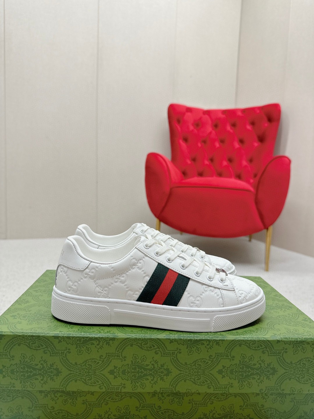 G  Ace sports electro-embroidered white sneakers