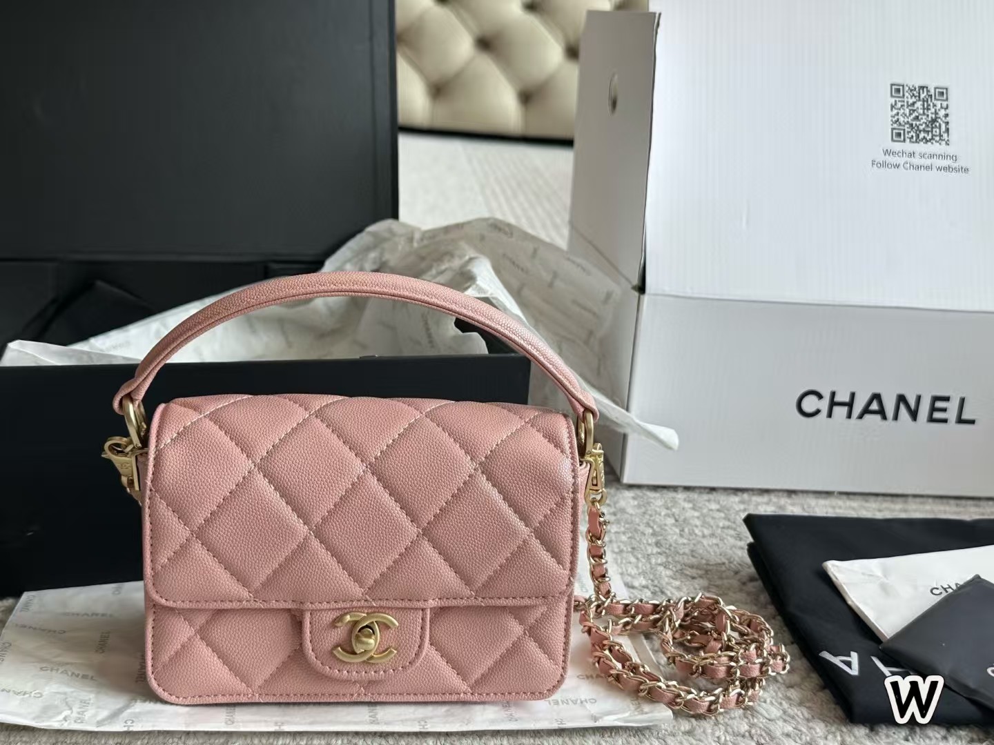 C design denim camisole motorcycle bag multi-pocket underarm bag