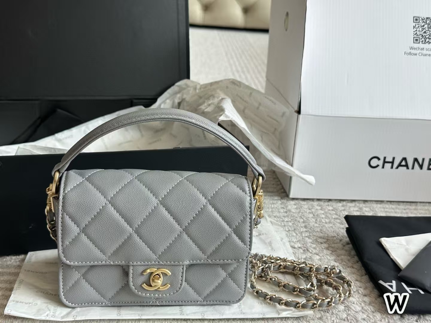 C design denim camisole motorcycle bag multi-pocket underarm bag