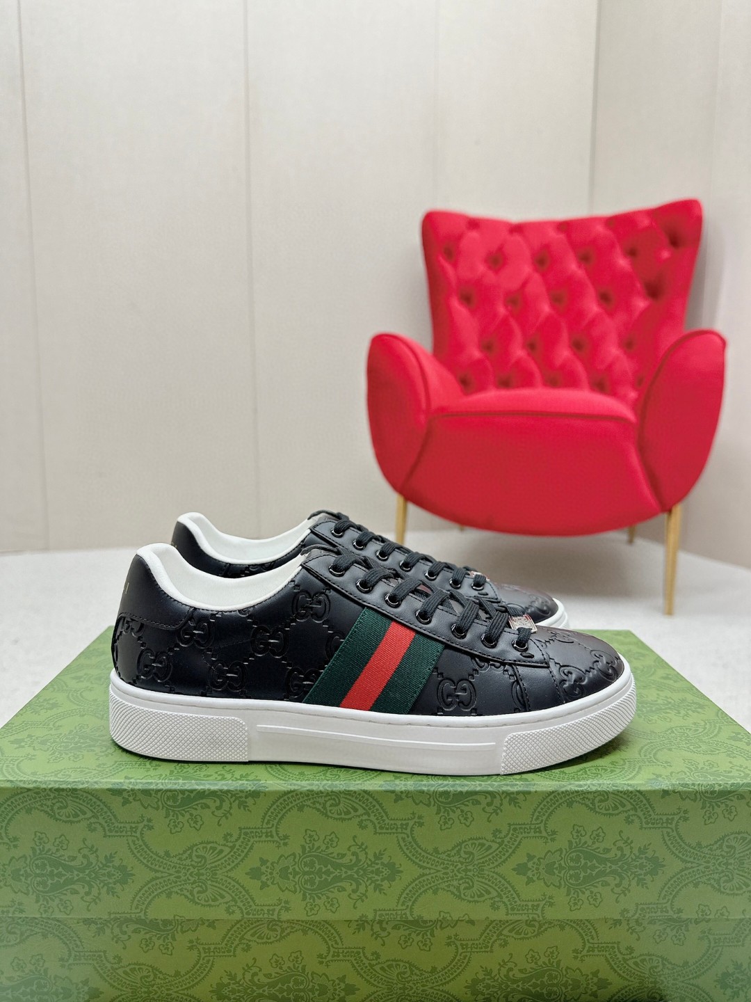 G  Ace sports electro-embroidered white sneakers