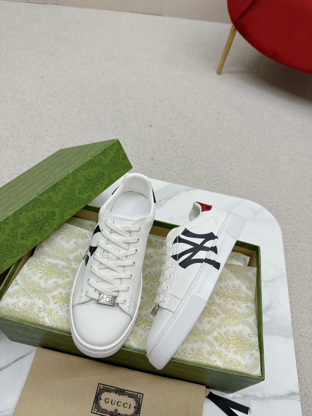 G  Ace sports electro-embroidered white sneakers