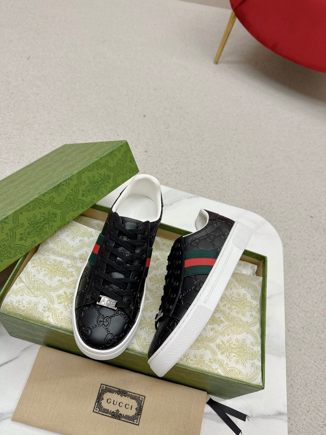 G  Ace sports electro-embroidered white sneakers