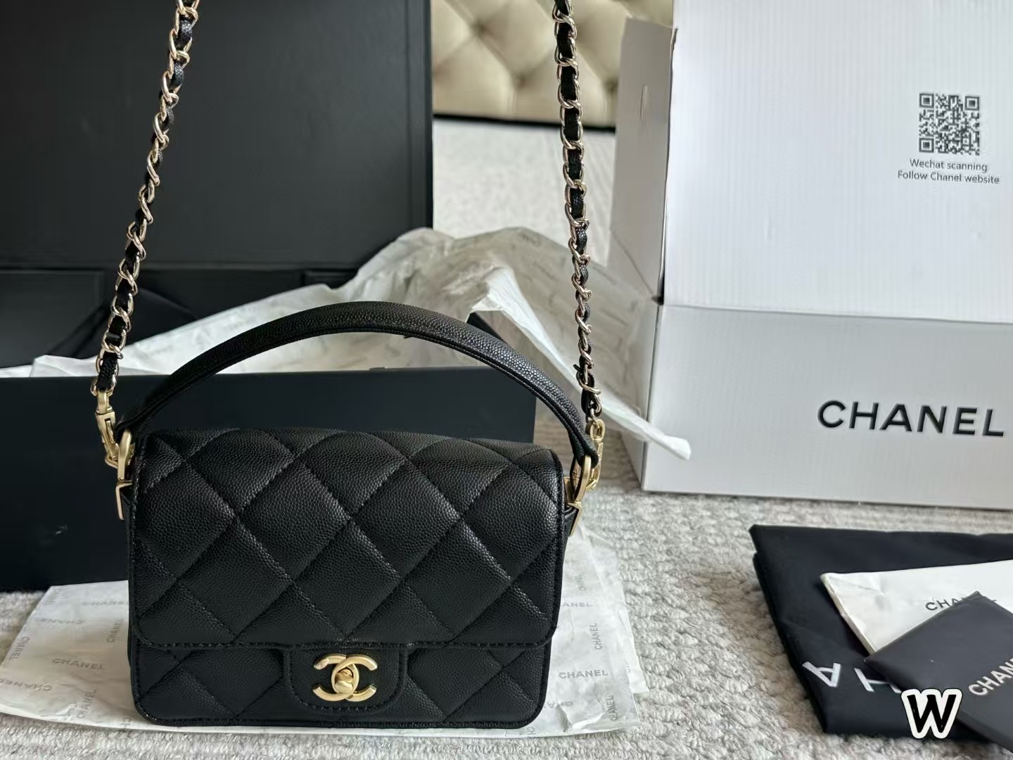 C design denim camisole motorcycle bag multi-pocket underarm bag