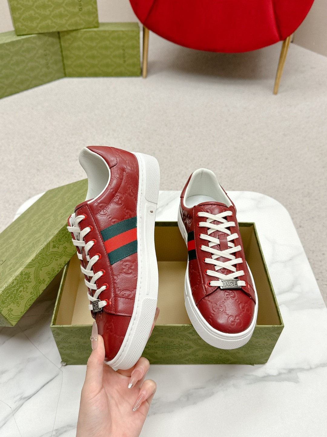 G  Ace sports electro-embroidered white sneakers