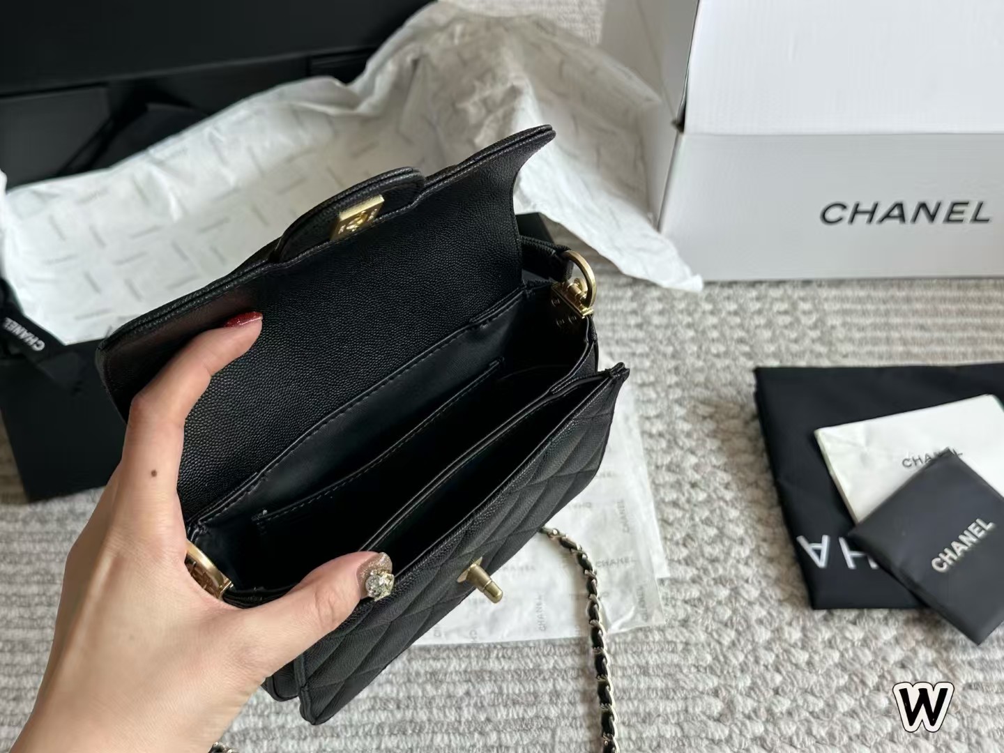 C design denim camisole motorcycle bag multi-pocket underarm bag