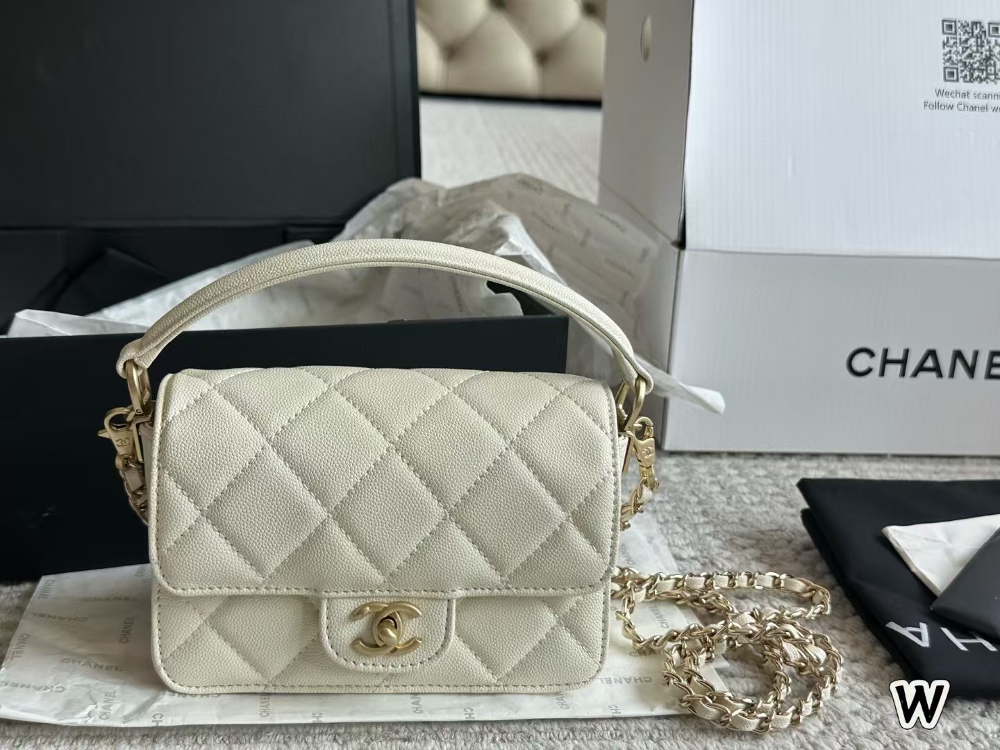 C design denim camisole motorcycle bag multi-pocket underarm bag