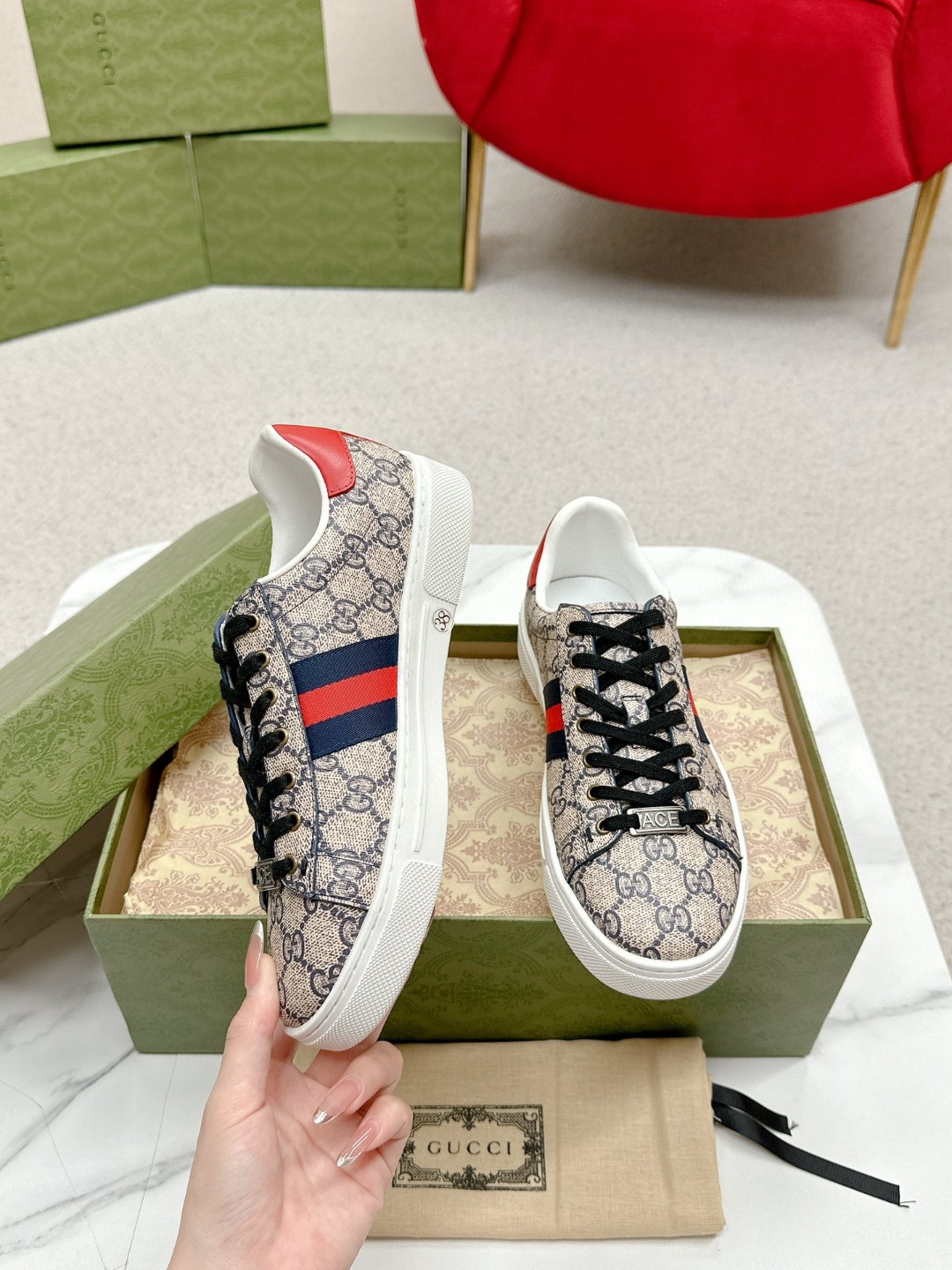 G  Ace sports electro-embroidered white sneakers