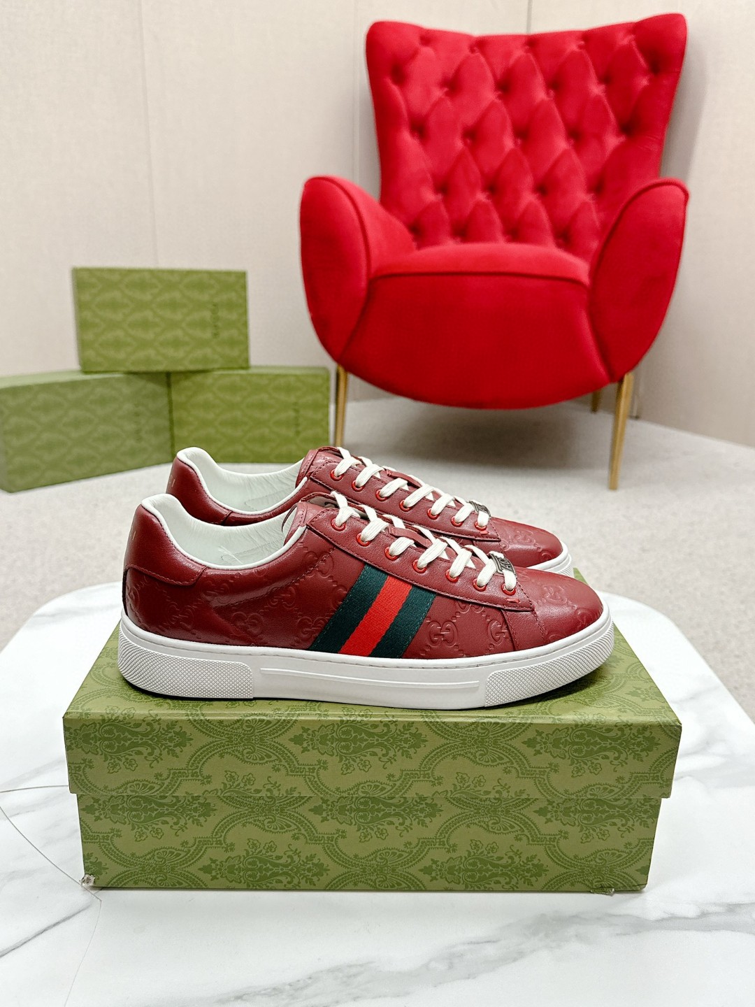 G  Ace sports electro-embroidered white sneakers