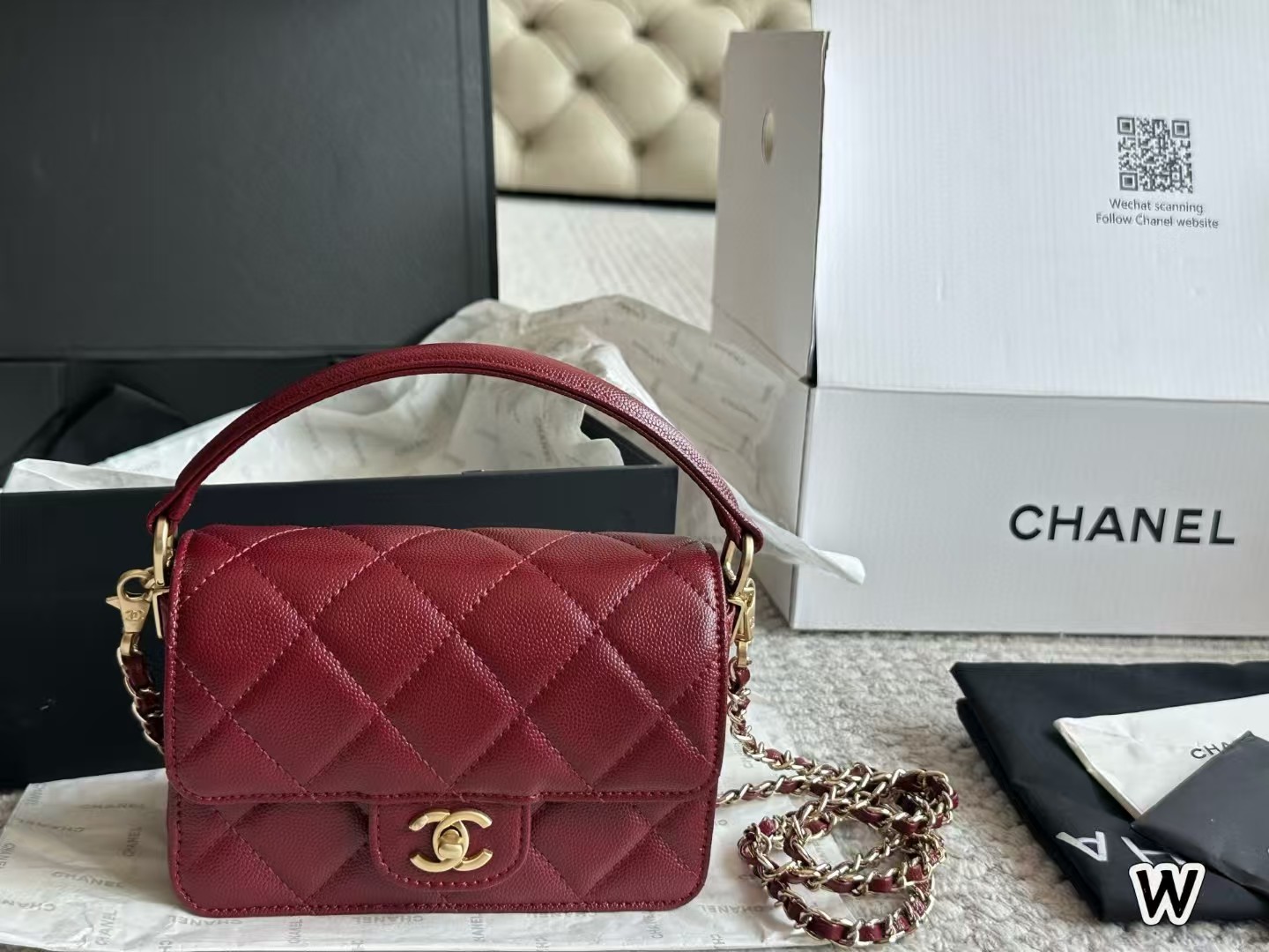 C design denim camisole motorcycle bag multi-pocket underarm bag