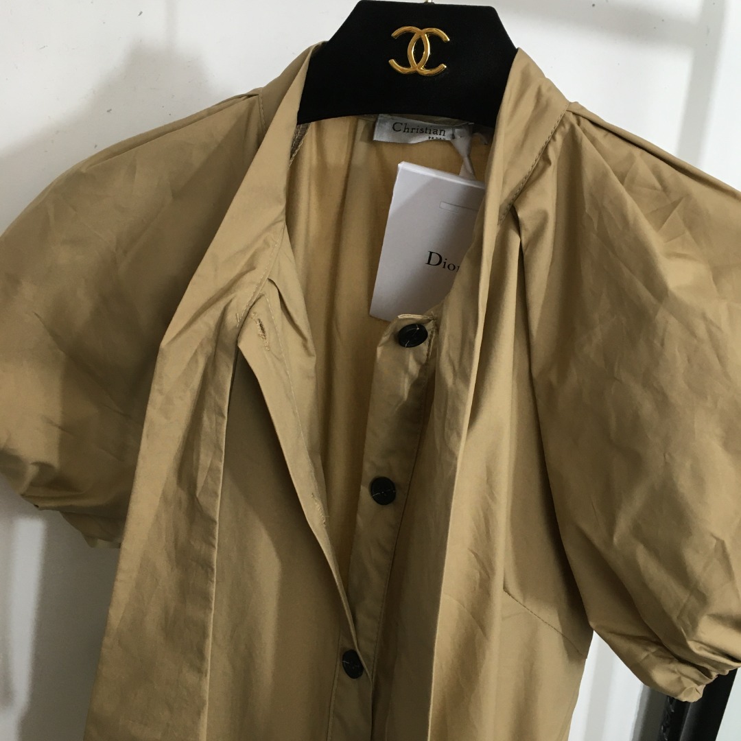 D new MISS printed waisted bubble short-sleeved dress