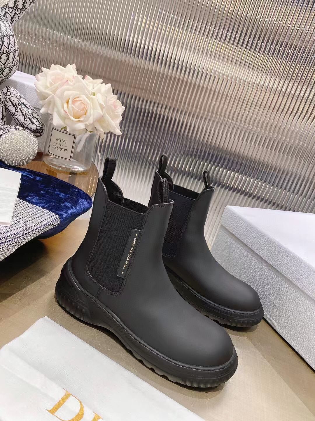 DIOR TRIAL Dior new ankle boots Martin boots thick biker boots