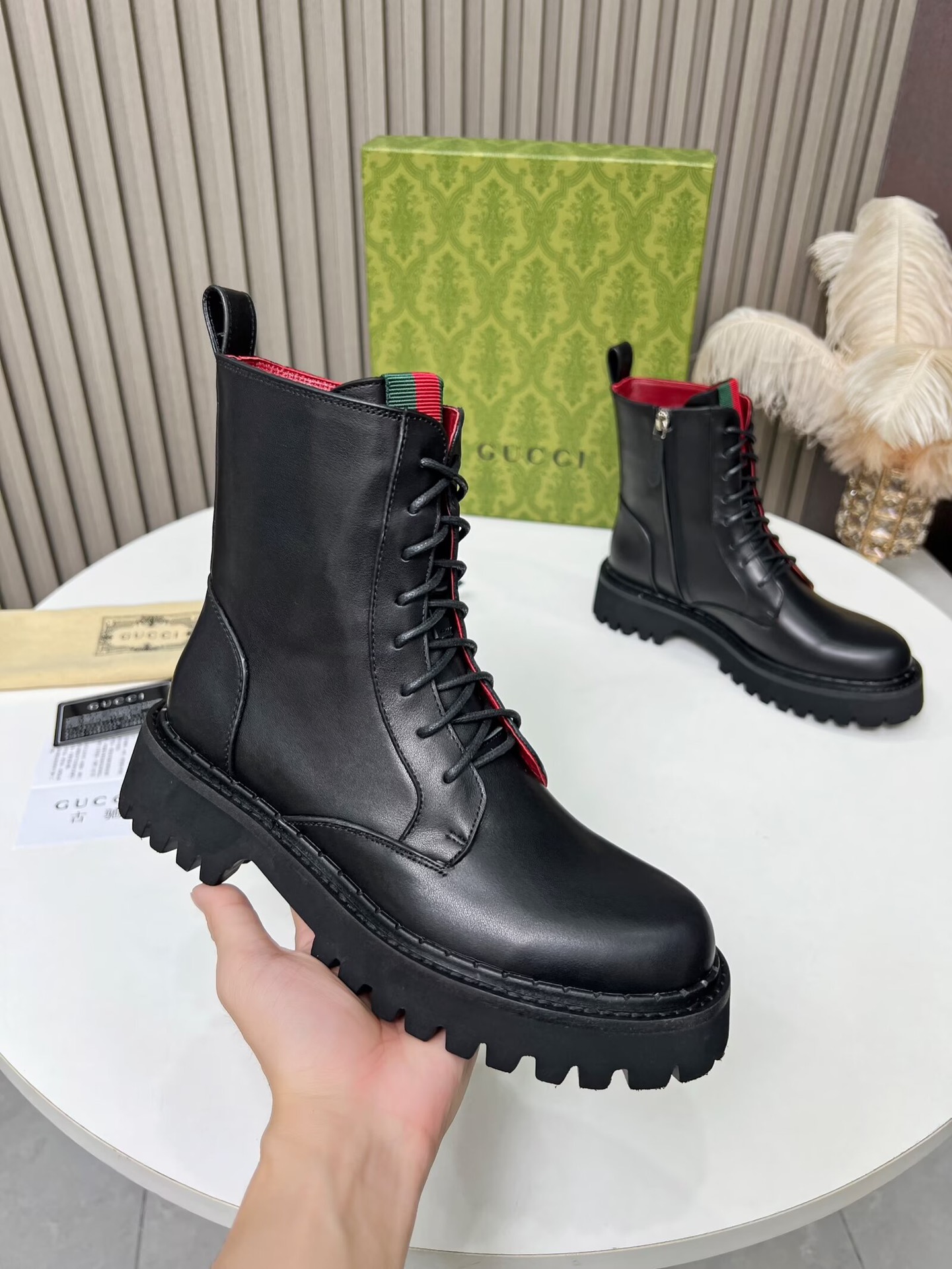 gucci lace up martin boots fashionable short boots