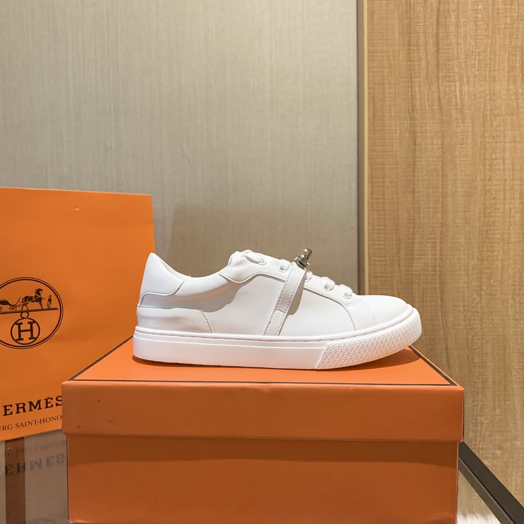 Hermes Women Luxury Lace up Sneakers
