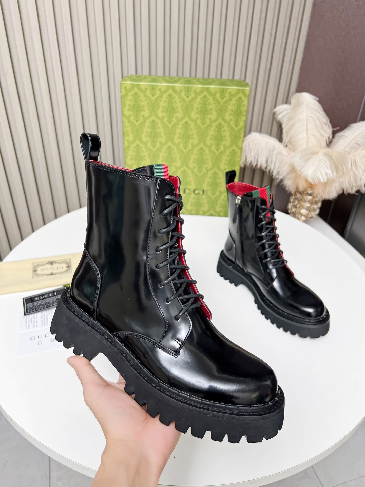 gucci lace up martin boots fashionable short boots