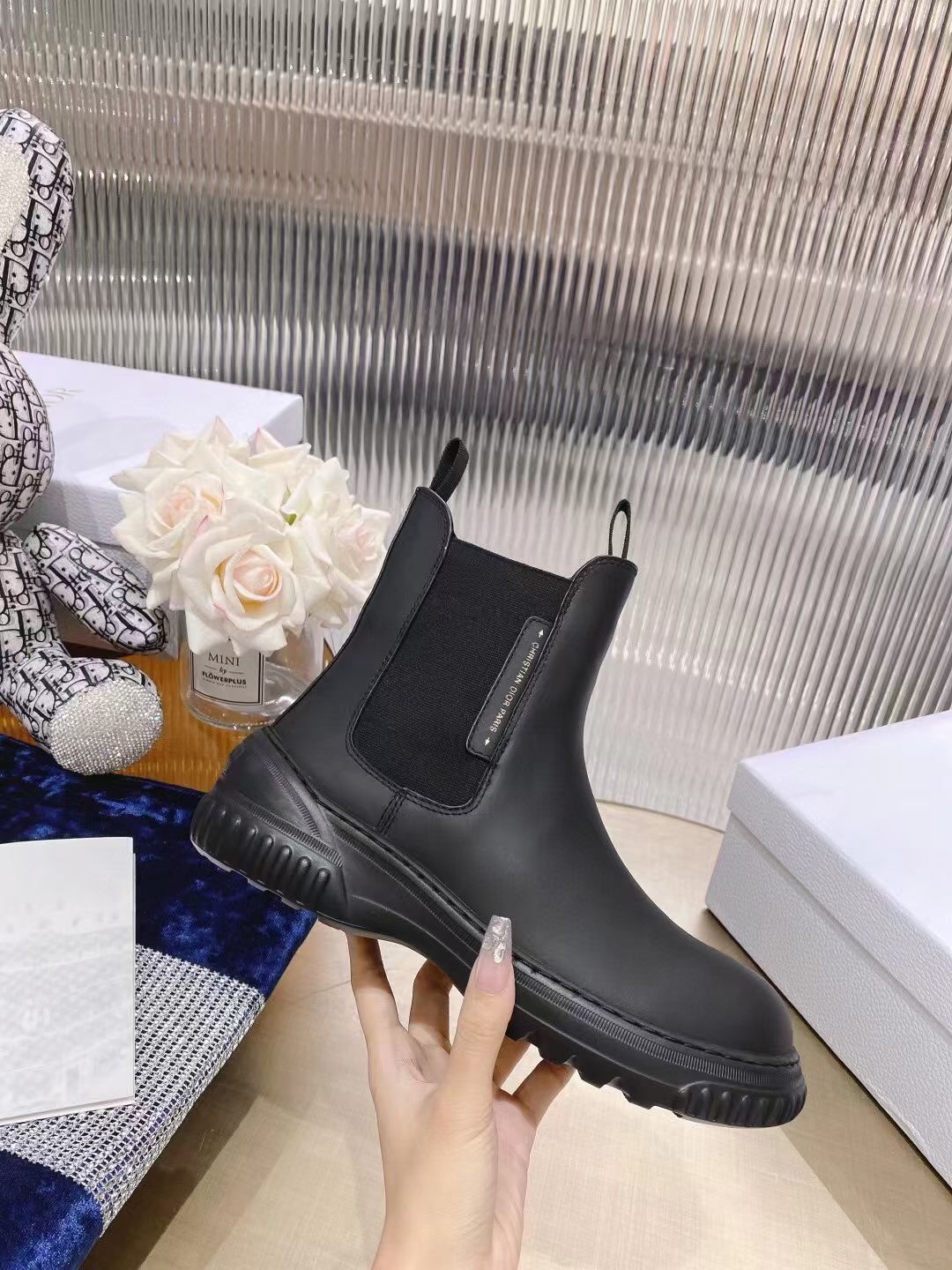 DIOR TRIAL Dior new ankle boots Martin boots thick biker boots