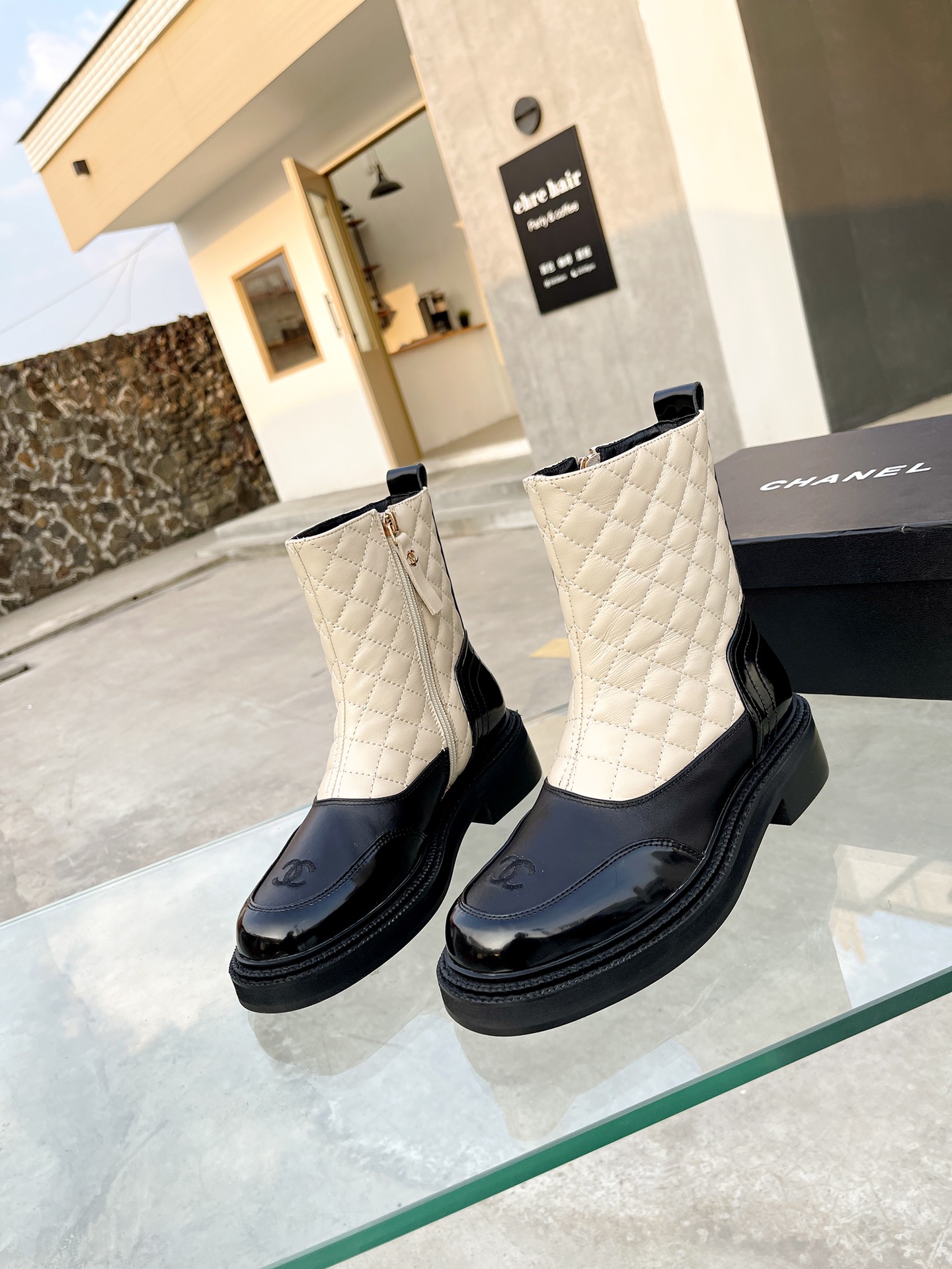 C design  women's color blocking boots 35-41