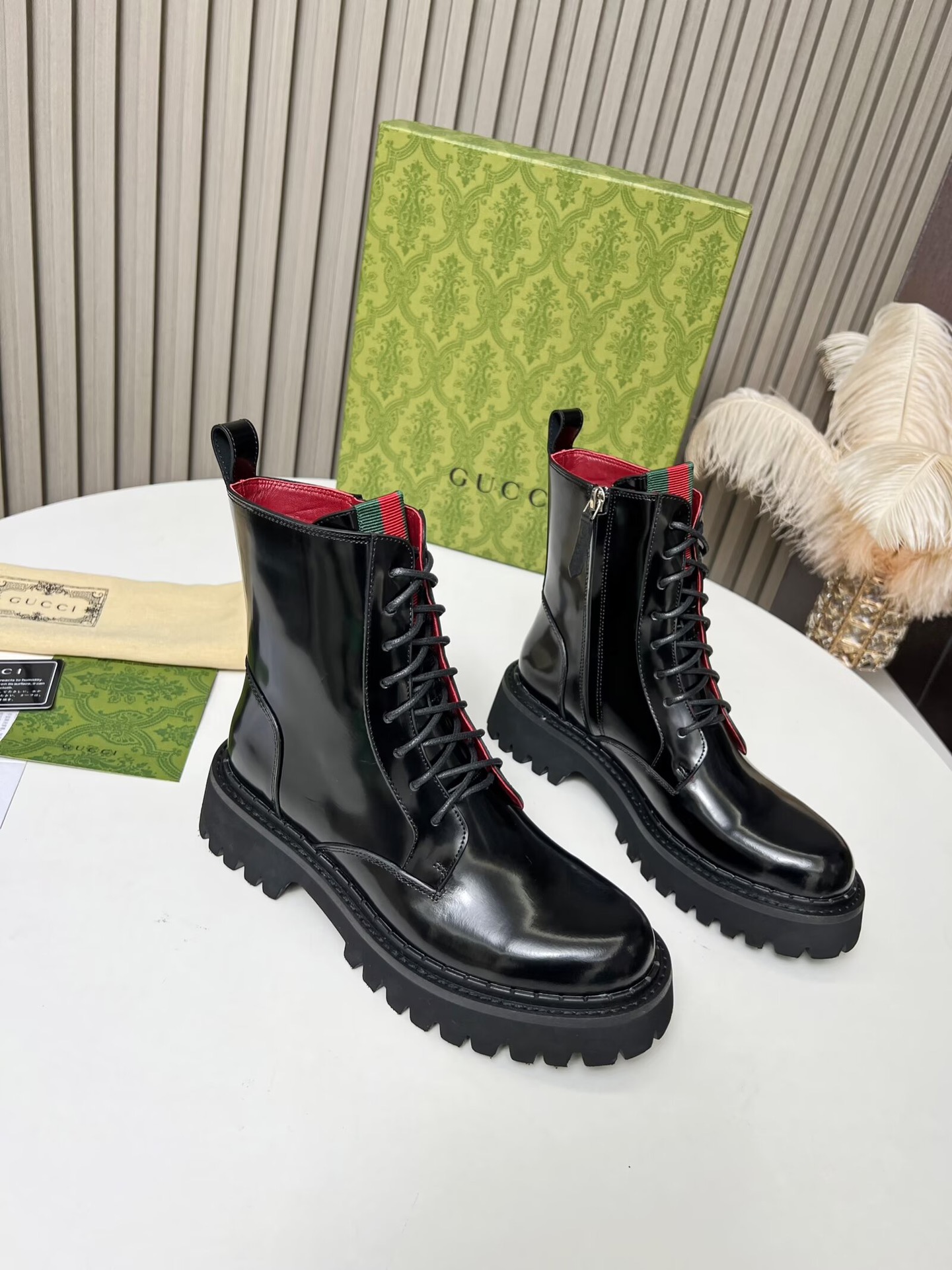 gucci lace up martin boots fashionable short boots