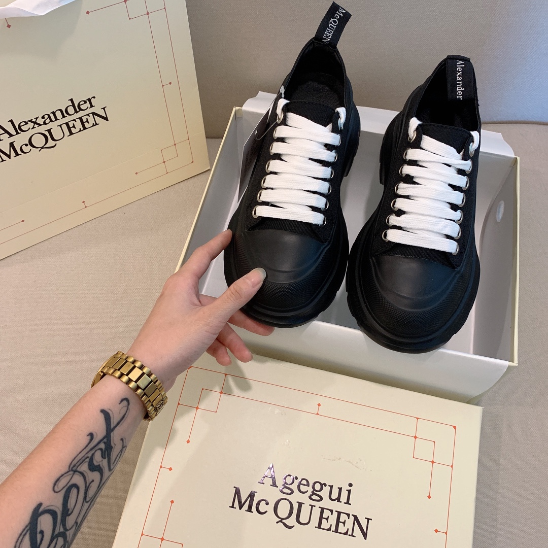 Alexander Mc queen PU thick sole sneakers casual shoes