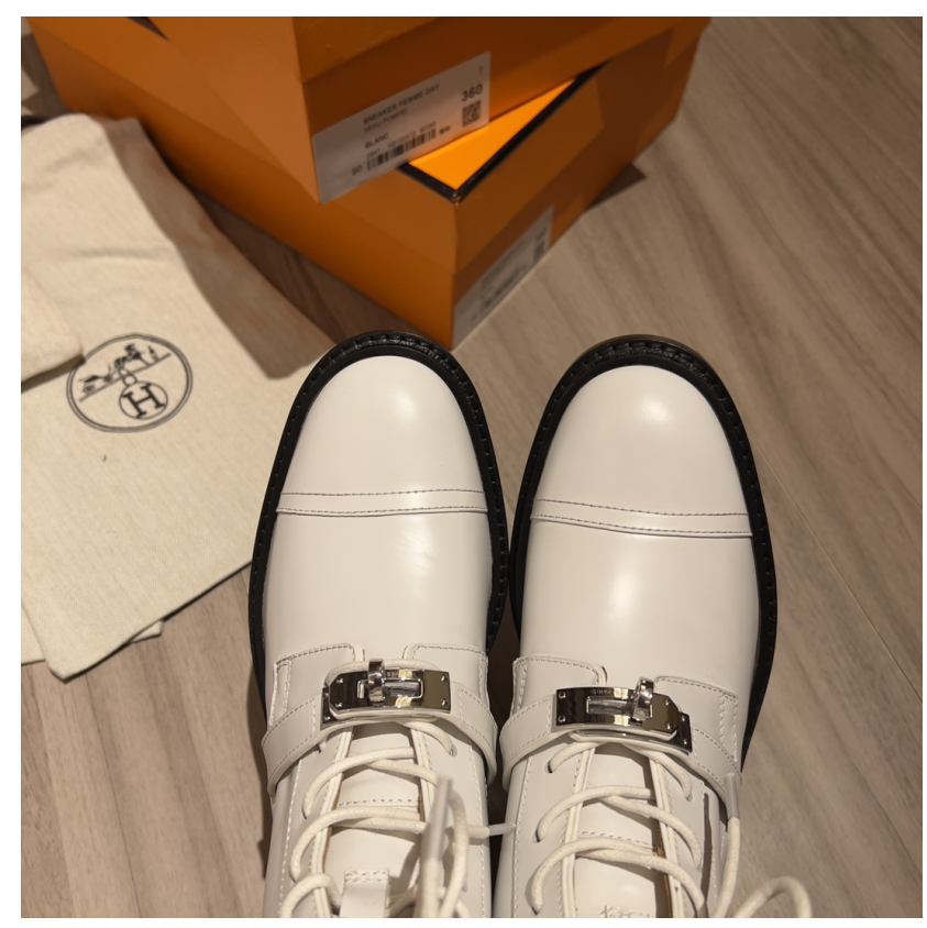 Hermes new lace-up platform mid-calf ankle boots