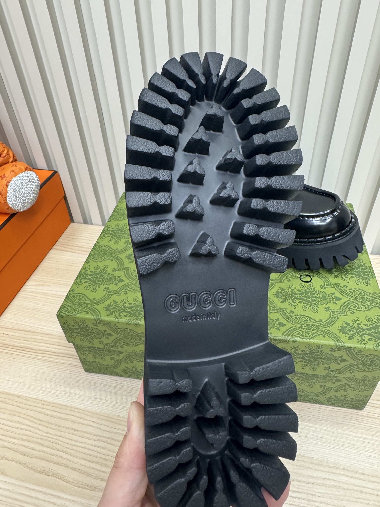 GUCCI&I Women's patent leather lace loafers Women's braided ankle boots