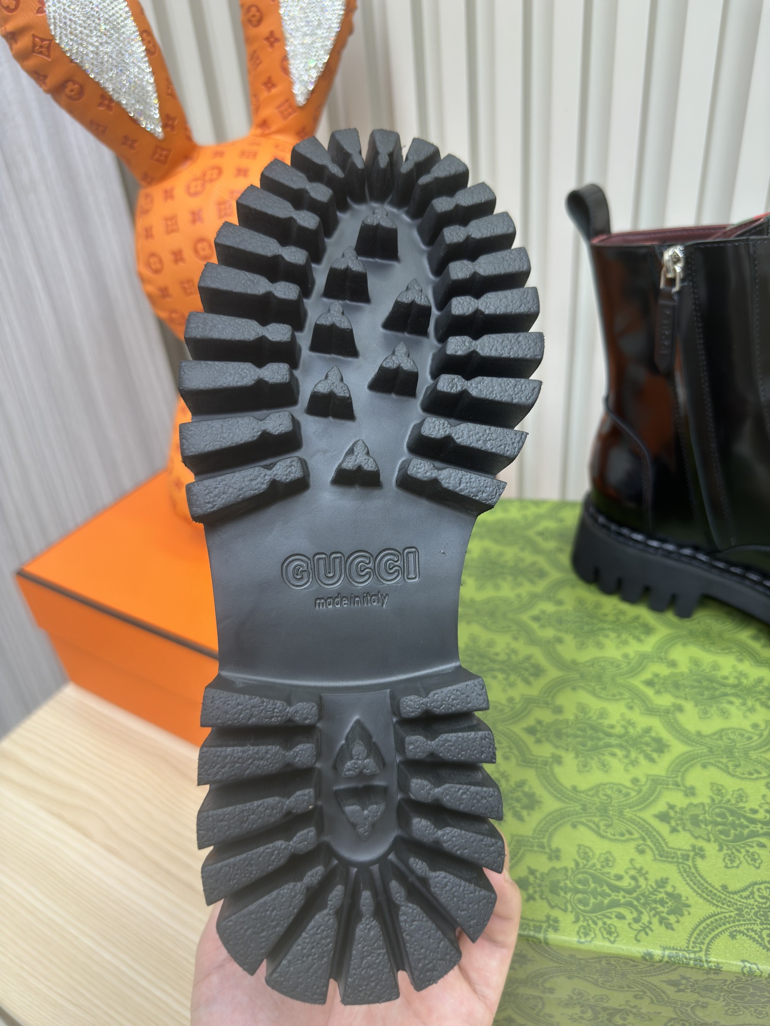 GUCCI&I Women's patent leather lace loafers Women's braided ankle boots