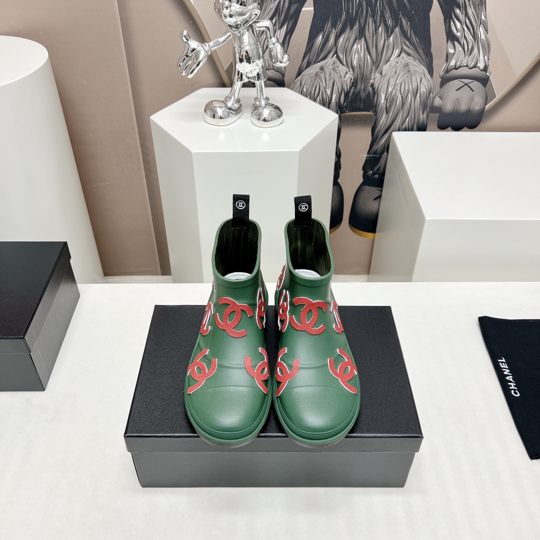 C design  23vs Summer Explosion Rain Boots Series Round Toe Logo Printed Rain Boots