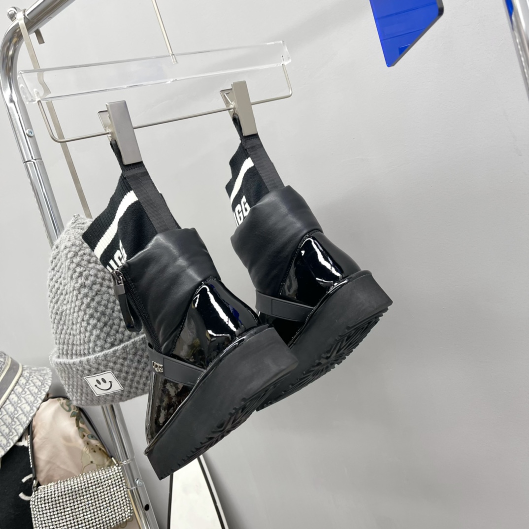 UGG new winter patent leather woolen snow boots