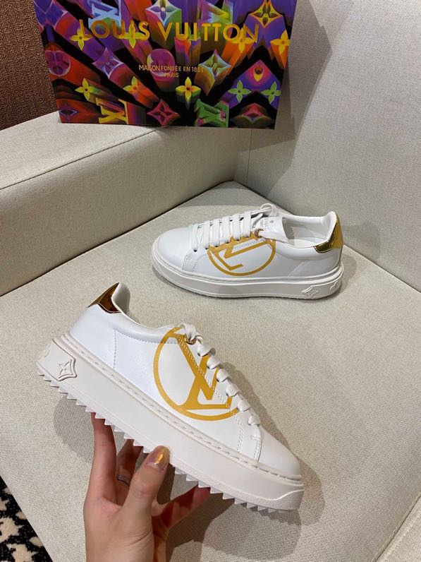 L designWomen Lace Up Leather Flat Sneakers