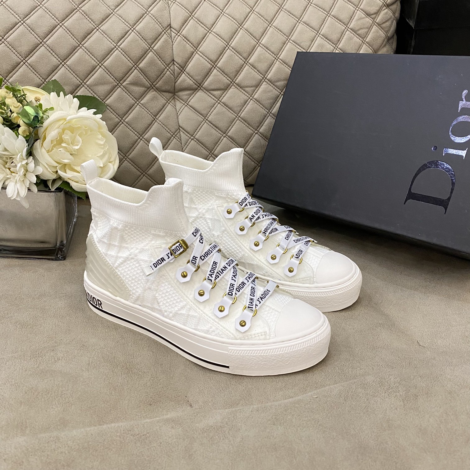 DIOR Women Casual Lace up Scok Boots