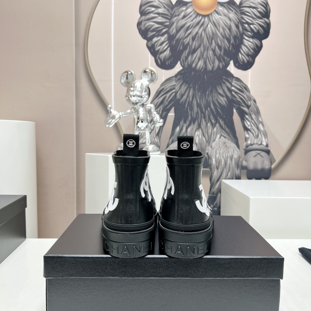 C design  23vs Summer Explosion Rain Boots Series Round Toe Logo Printed Rain Boots