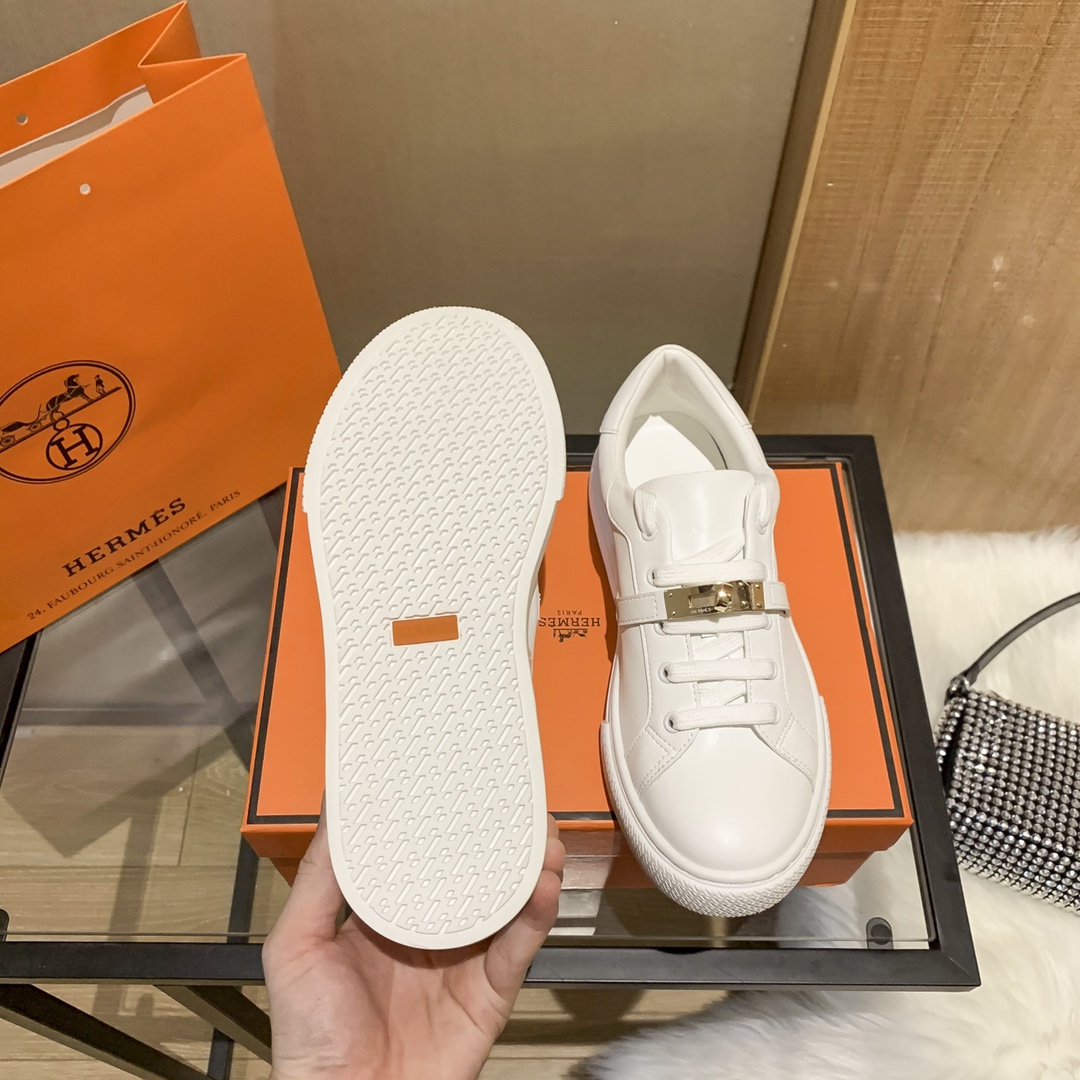 Hermes Women Luxury Lace up Sneakers