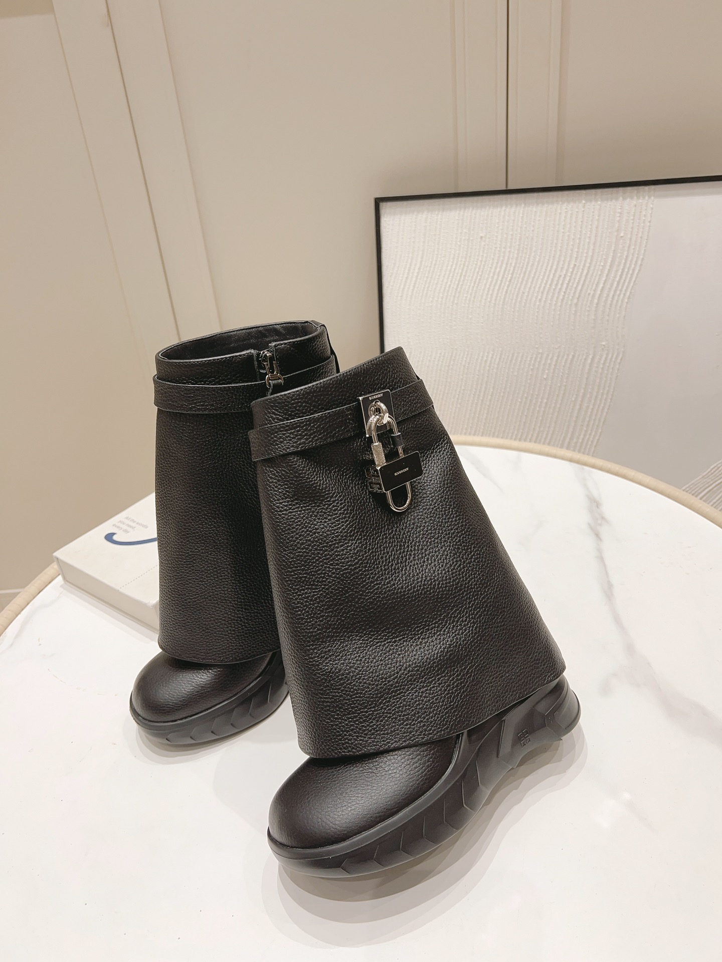 Givenchy classic leather shark boots
