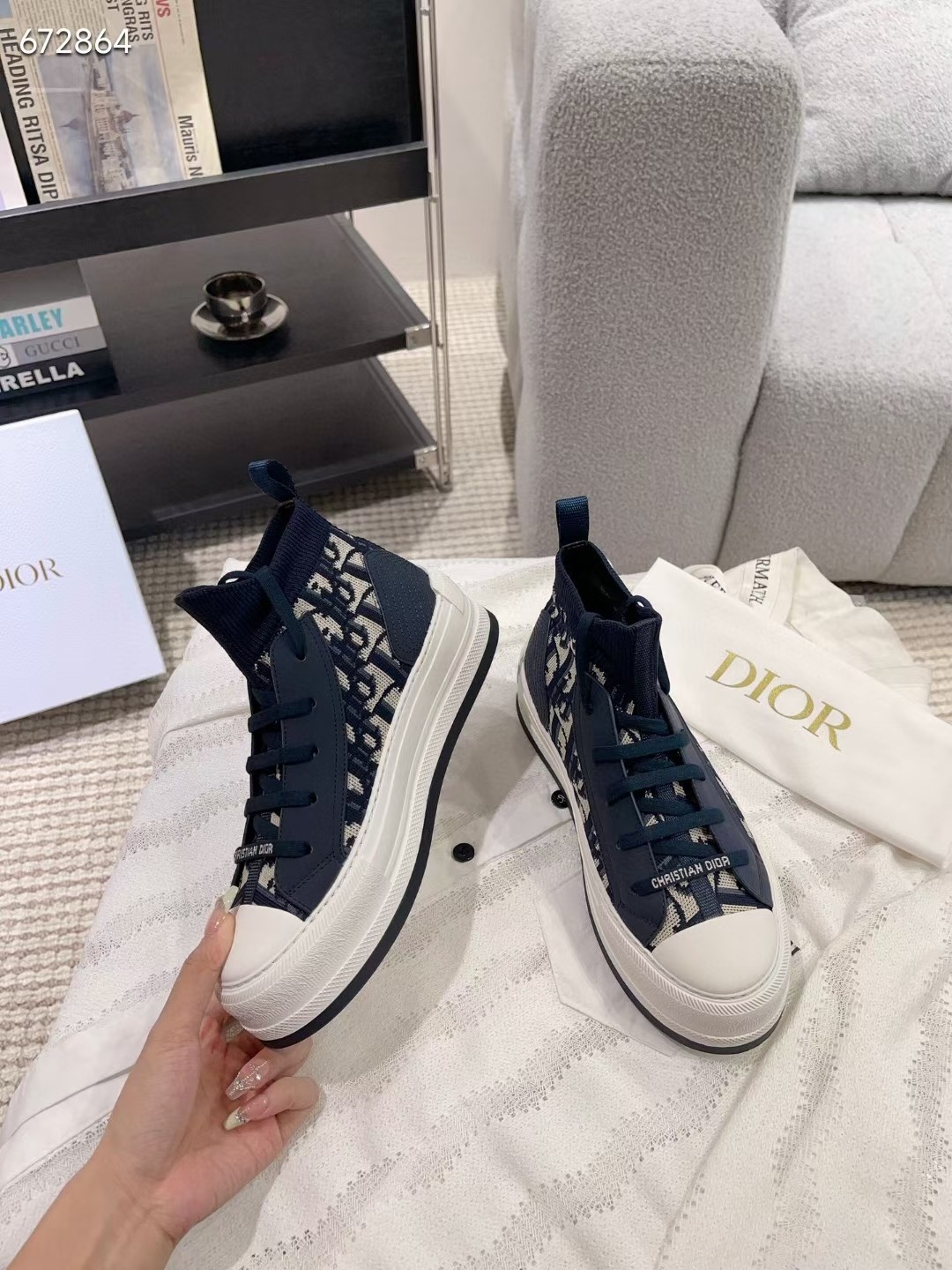 dior cd classic fly knit sneakers