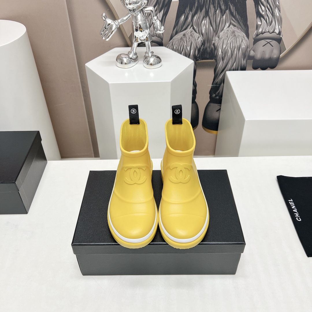 C design  23vs Summer Explosion Rain Boots Series Round Toe Logo Printed Rain Boots