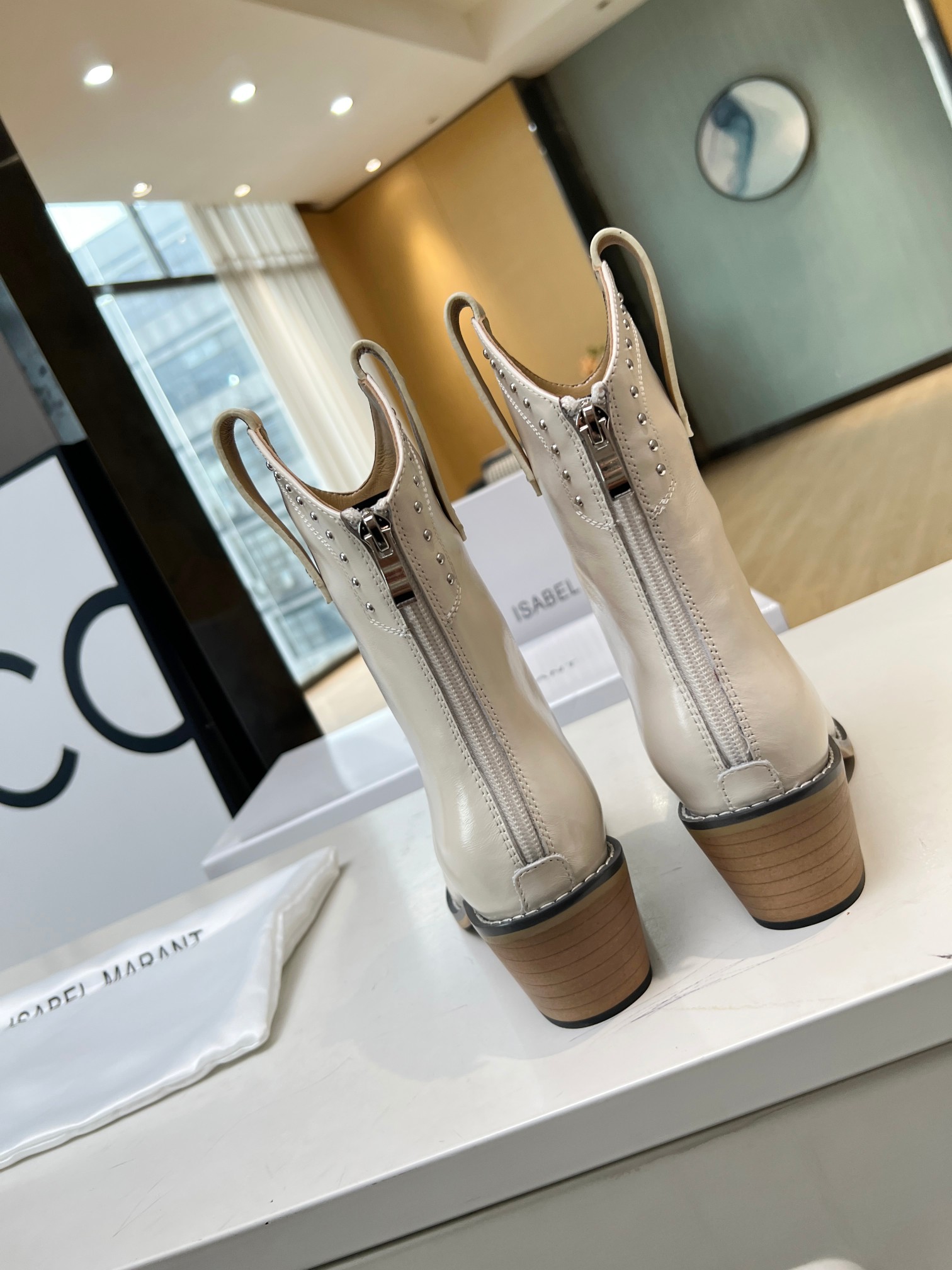 ISABEL MARANT thick heel studded boots