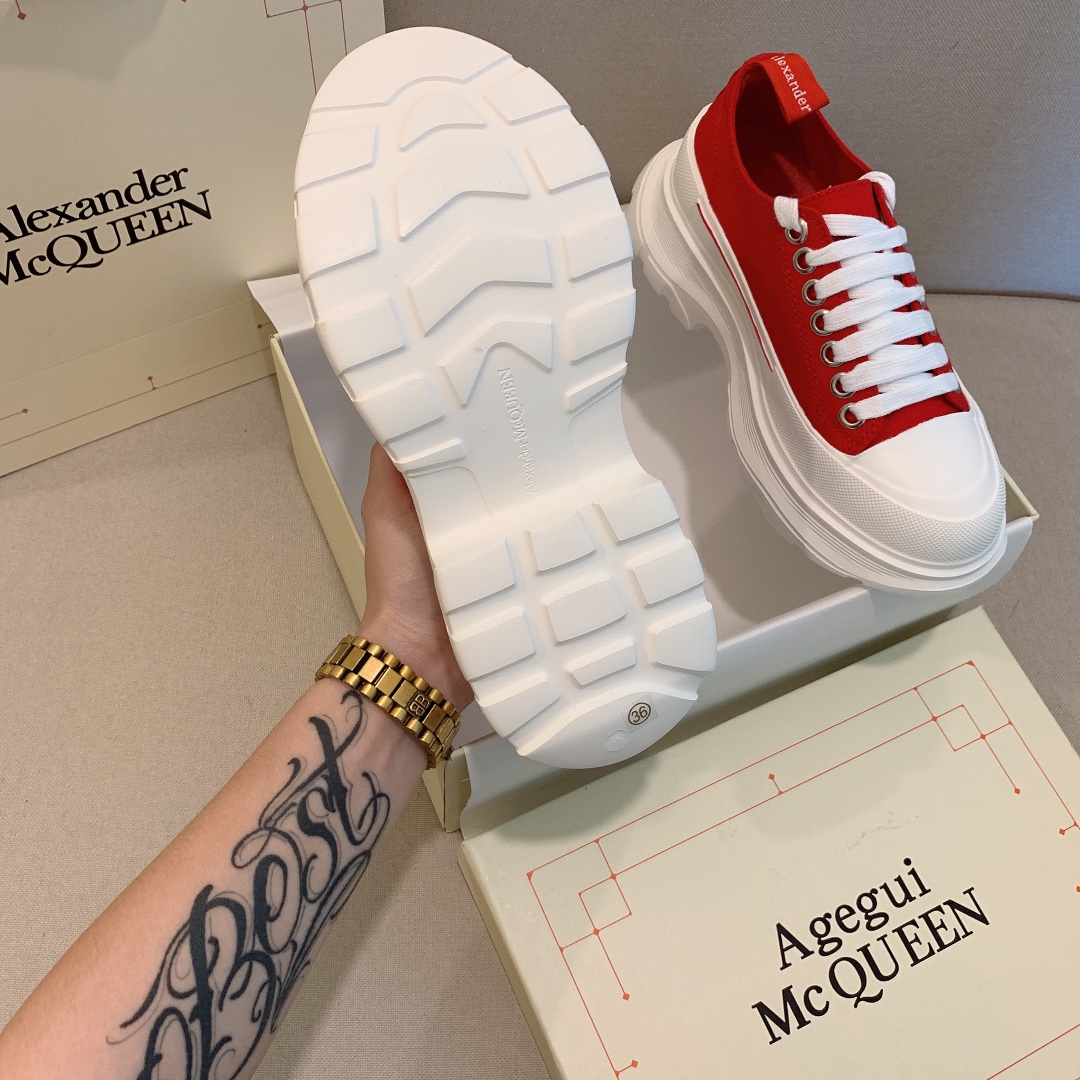 Alexander Mc queen PU thick sole sneakers casual shoes